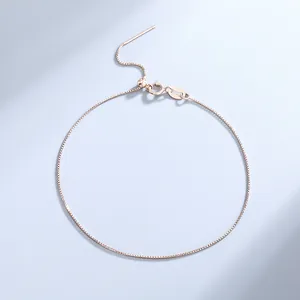 Rose gold sterling silver box chain bracelet for DIY bead threading