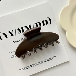 Glossy dark brown acrylic hair claw clip for elegant shark clip hairstyles