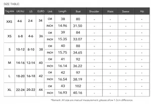 Detailed size chart for the Y2K lace patchwork camisole top showing CM and inches