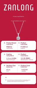 S925 sterling silver moissanite pendant necklace product specifications and detail view