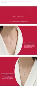 Close-up detail of Moissanite pendant necklace on model showcasing elegant wearing effect
