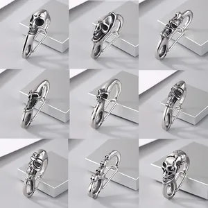 Moschettone Teschio Punk Gotico Clip Portachiavi Acciaio Inossidabile 316L Pendente Animale Buddha Accessori Gioielli