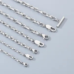 Minimalistische silberne Edelstahl-Lippenketten-Armbänder in verschiedenen Breiten
