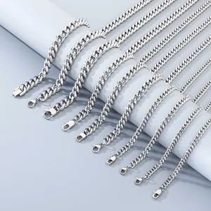 Collier À Mailles Gourmette Acier Inoxydable Poli Bijoux Hip Hop Minimalistes Pour Hommes Et Femmes Streetwear Unisex