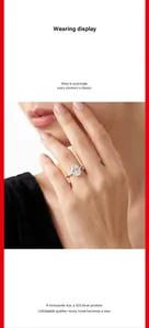 Close-up detail of an elegant 925 sterling silver ring with an oval moissanite on hand