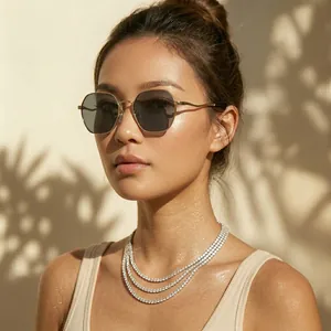 Hexagonal Sunglasses Metal PC Frame UV Protection Outdoor Fashion Eyewear For Men Women