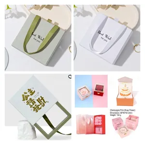 Elegant jewelry gift box collection featuring soap flowers and decorative packaging