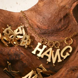 Stainless Steel Capital Letters Connector Charms For DIY Jewelry Making Mirror Polished Double Hole Alphabet Pendants Findings