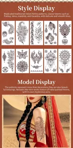 Detail view of traditional Indian Henna tattoo stickers with exotic mandala patterns.