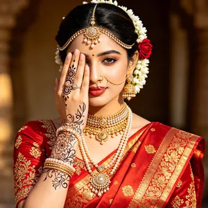 Intricate Indian Henna matte tattoo stickers with traditional floral patterns for women