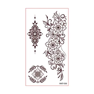 Matte Henna-style temporary tattoo stickers with elegant floral and mandala patterns
