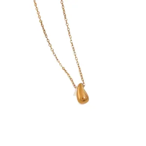 Eleganter goldener Tropfenanhänger aus Edelstahl für einen schlichten Alltagslook