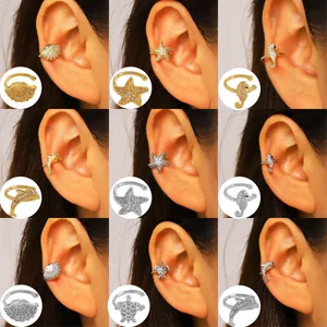 Ocean Theme Zirconia Non Pierced Ear Cuffs Copper Earrings Sea Turtle Starfish Shell Dolphin Seahorse Ear Bone Clip For Women