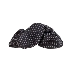 Pinza para el pelo grande de tela estilo francés con diseño de lunares negros y blancos