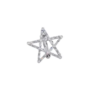 Barrette à cheveux élégante en argent avec motif d'étoile en zircone pour femmes