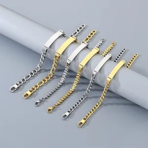 Graveervrije metalen armbanden met Figaro- en Cubaanse schakels in goud en zilver.