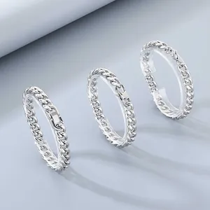 Minimalistische Gliederketten-Armbänder aus Edelstahl in Silber für Damen und Herren