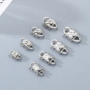 Fermoirs De Bijoux En Acier Inoxydable Connecteur De Boîte Pour Chaîne Cubaine Fabrication De Collier Bracelet DIY Carré Rond Poli