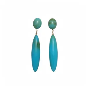 Elegante Vintage-Ohrringe aus Acryl in Türkis mit langem Wassertropfen-Design für Damen