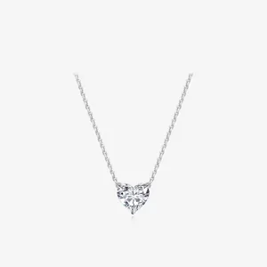 Elegante herzförmige Zirkon-Halskette in Silberoptik mit minimalistischem Ketten-Design