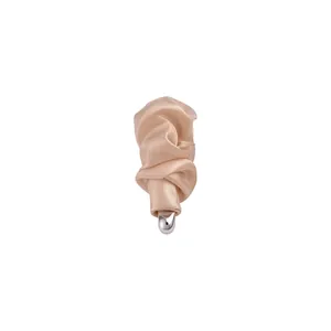 Fermaglio per capelli stile francese in mesh plissettato champagne per coda alta
