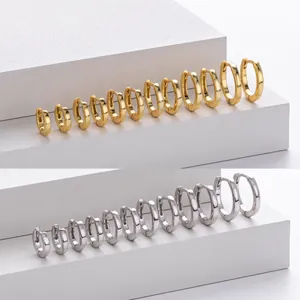 Minimalist S925 sterling silver hoop earrings in multiple sizes gold and silver