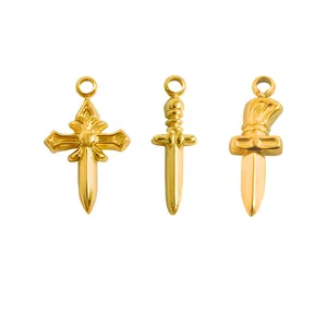 Pendentif Épée Poignard en Acier Inoxydable Vintage Charme d'Arme Miniature pour Collier Bracelet Porte-clés DIY Fabrication de Bijoux Gothiques
