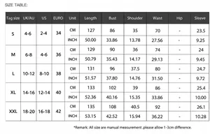 Detailed size chart for women's French style floral rayon printed square neck dress