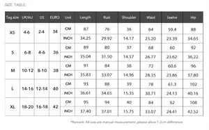 Detailed size measurement guide for women's elegant bodycon evening maxi dress