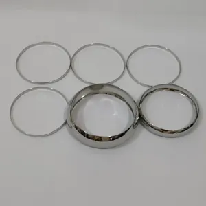 Detailed view of silver smooth surface alloy bracelet set with different widths