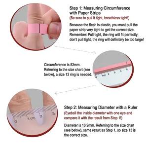 Step-by-step guide for ring size measurement using paper strip and ruler for accurate fitting