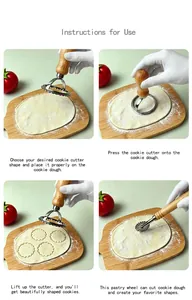 Step-by-step instructions for using zinc alloy fluted cookie cutters and pastry wheel