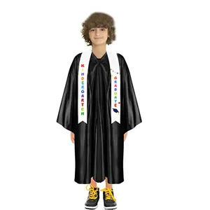 Kindergarten Preschool Graduate Sash For Kids Children Satin Graduation Shoulder Strap Rainbow Printed Graduation Party Decoration Accessories