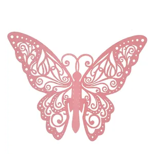 Papillon décoratif rose ajouré pour gâteau d'anniversaire ou déco de mariage