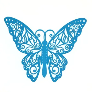 Décoration de papillon bleu découpé au laser pour gâteaux élégants et décors de mariage