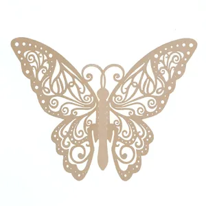 Décoration élégante de papillon creux découpé au laser avec une fine finition nacrée