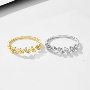 Elegant silver and gold wheat ear rings with pavé sparkling cubic zirconia stones
