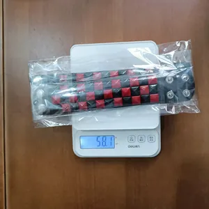 Punk studded leather bracelet weight measurement display on scale at 58.1g