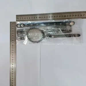 Detail view showing a 4pcs men's punk rivet bracelet set with a measurement ruler