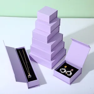 Multicolored Jewelry Gift Box Magnetic Flip Cover Cardboard Ring Necklace Bracelet Earring Storage Packaging For Display