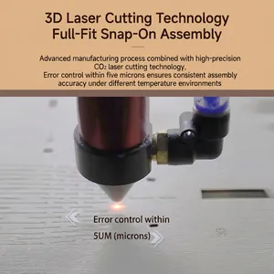 Detail view of 3D laser cutting process for precision DIY wooden puzzle assembly