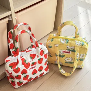 Cute large capacity multifunctional mommy bags with strawberry and daisy flower prints