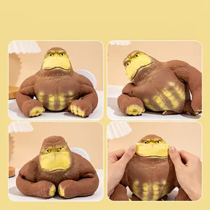 Funny brown gorilla stress relief squeeze toy with slow rebound soft flexible material