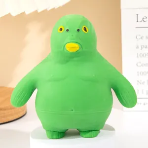 Funny green fish-faced gorilla decompression squeeze toy for daily stress relief.
