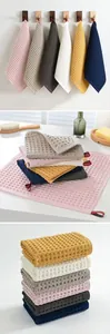 Premium soft waffle weave 100% cotton towel set with absorbent honeycomb texture