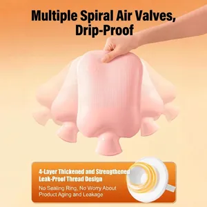 Premium pink leak-proof hot water bottle with reinforced screw cap for warm pain relief