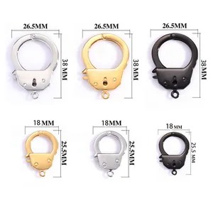 Stainless steel handcuff clasps for DIY jewelry making in various sizes and colors