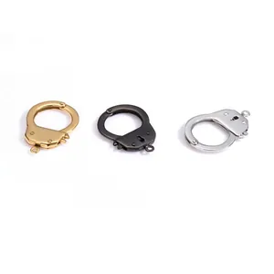 Creative stainless steel handcuff-shaped jewelry clasps for DIY bracelet and necklace