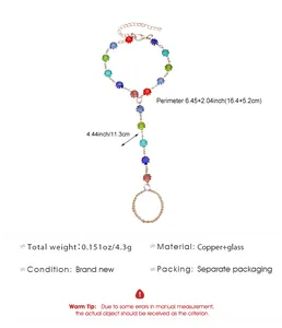 Detailed specifications for colorful stone hand chain finger ring bracelet