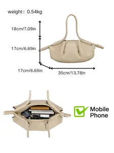 Sac à bandoulière nuage beige élégant avec grande capacité et dimensions 35 cm